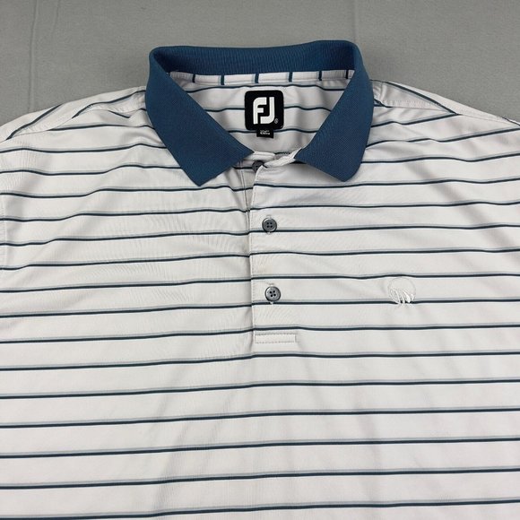 FootJoy Other - FootJoy Polo Shirt White Blue Striped Mens Size XL